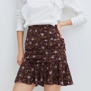 Veronica Beard Taras Floral Ruched Mini Skirt 4